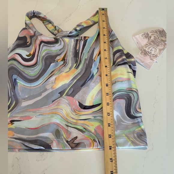 Sage Collective Dream Swirl Pattern Tank Yoga Athletic Padded Top Size Medium - Picture 7 of 9